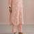Pastel peach embroidered mul chanderi kurta set