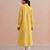 Yellow embroidered mul chanderi kurta set