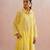 Yellow embroidered mul chanderi kurta set