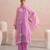 Lavender ombre embroidered mul chanderi kurta set