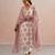 Off white pink embroidered mul chanderi kurta set