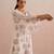 Off white pink embroidered mul chanderi kurta set