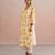 Off white yellow embroidered mul chanderi kurta set