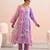 Lavender ombre embroidered mul chanderi kurta and pant