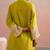 Lime green embroidered mul chanderi kurta and pant