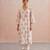 Off white pink embroidered mul chanderi kurta and pant