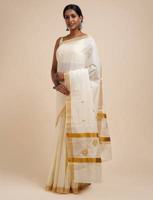 Zari cotton kasavu saree 2