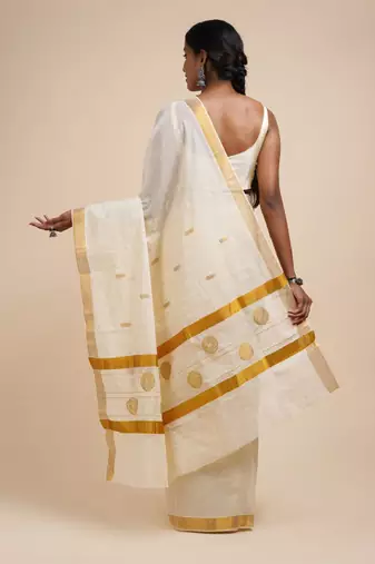 Zari cotton kasavu saree