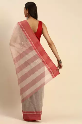 Woven design pure cotton bengal taant saree