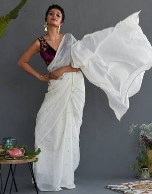 Embellished gotta patti pure cotton saree 1
