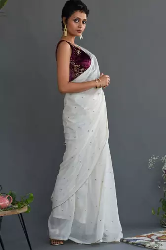 Embellished gotta patti pure cotton saree