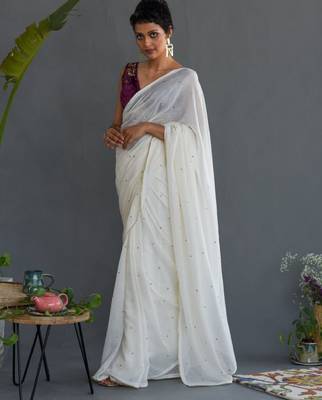 Embellished gotta patti pure cotton saree 3