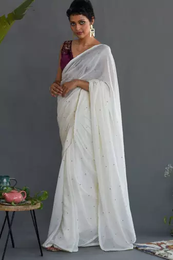 Embellished gotta patti pure cotton saree