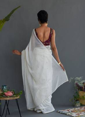 Embellished gotta patti pure cotton saree 4