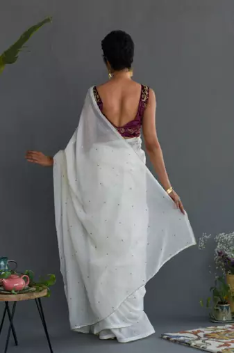 Embellished gotta patti pure cotton saree