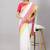 Striped printed pure cotton saree with tassels