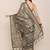Floral motifs printed zari linen saree