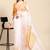 White & mustard yellow floral organza saree