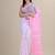 White & pink woven design silk cotton jamdani saree