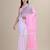 White & pink woven design silk cotton jamdani saree