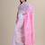 White & pink woven design silk cotton jamdani saree