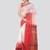 White & red cotton blend woven design handloom sustainable saree