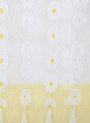 White & yellow floral silk cotton jamdani saree 4