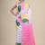 White & pink woven design silk cotton jamdani saree
