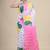 White & pink woven design silk cotton jamdani saree