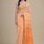 Off white & orange woven design jute silk jamdani saree