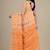 Off white & orange woven design jute silk jamdani saree