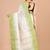 Off white & green ethnic motifs pure cotton jamdani saree