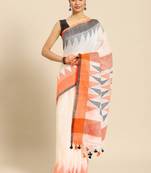 Handloom pure linen jamdani saree