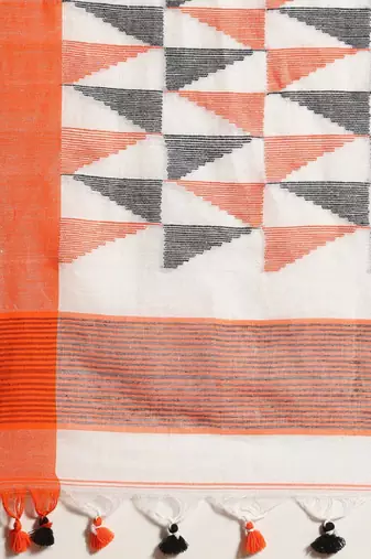 Handloom pure linen jamdani saree