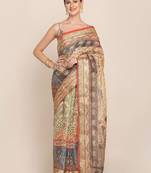 Kalamkari zari maheshwari saree