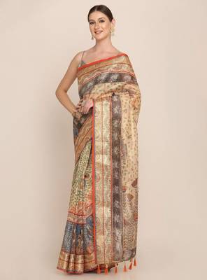 Kalamkari zari maheshwari saree 2