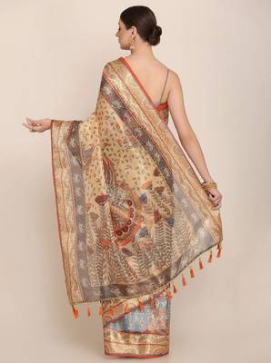 Kalamkari zari maheshwari saree 3