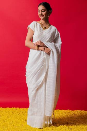 Striped pure cotton saree