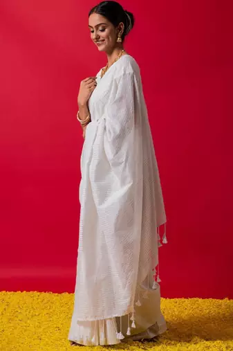Striped pure cotton saree