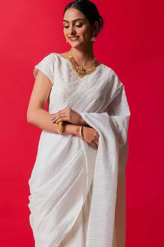 Striped pure cotton saree