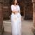 Floral embroidered organza saree