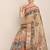 Floral motifs printed zari linen saree