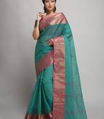 Ethnic motif pure cotton taant zari saree