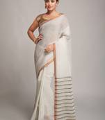 Zari pure linen saree