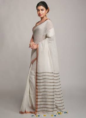 Zari pure linen saree 2