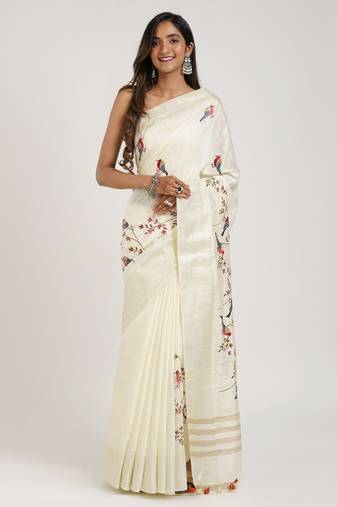 Floral printed saree