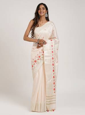 Floral embroidered saree 1