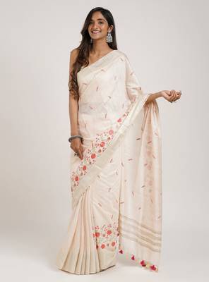 Floral embroidered saree 4