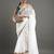 Off white & gold-toned floral embroidered saree
