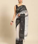 Handloom floral pure linen jamdani saree
